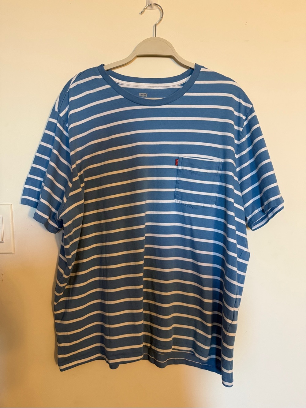 Levi's Blue and White Striped Pocket Tee - Men's Casual Crew